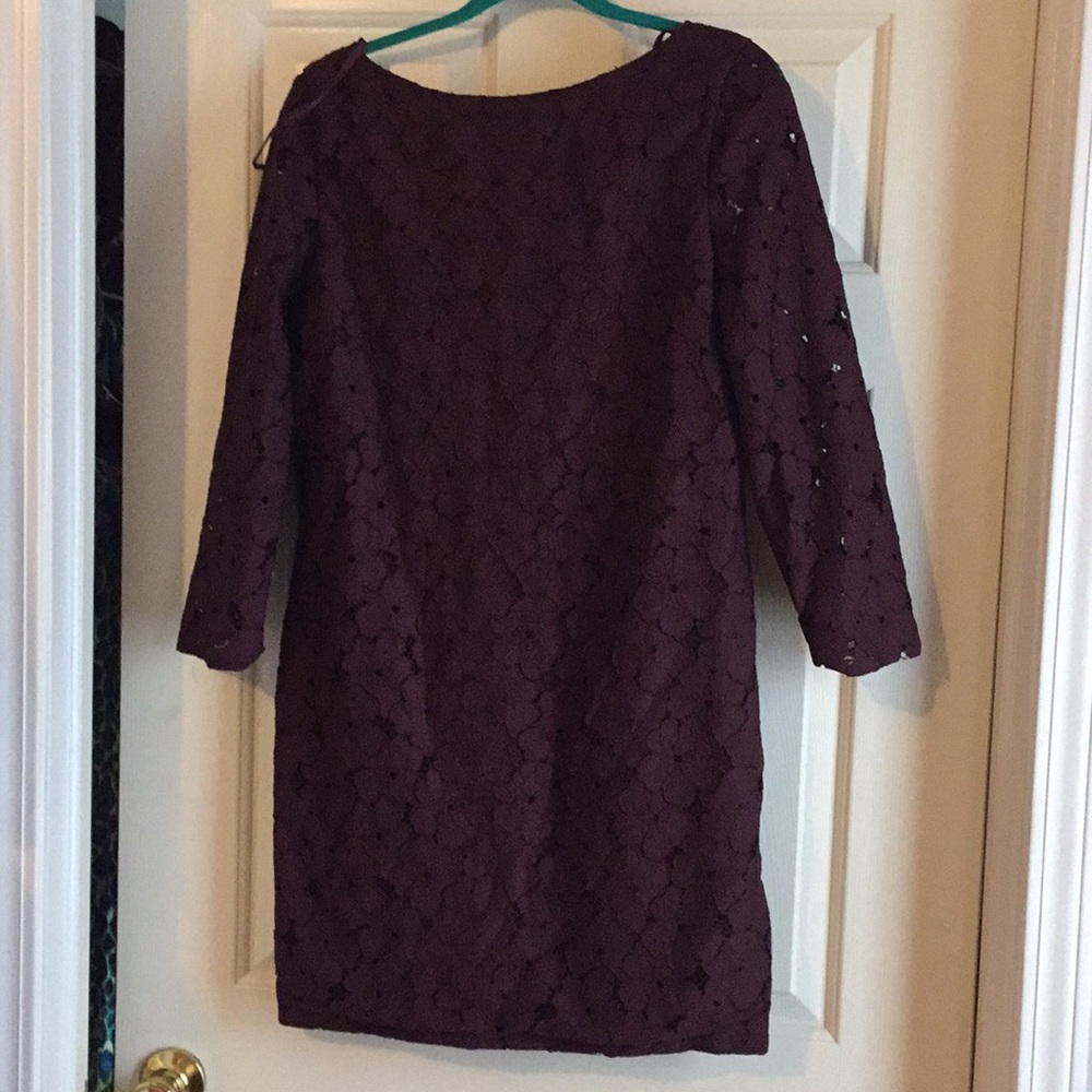 DVF Sarita Flower Lace Burgundy dress